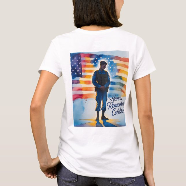 Memorial Day Gathering Women T-Shirt Evoking Honou (Back)