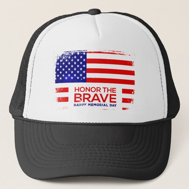 Memorial Day grunge Trucker Hat (Front)
