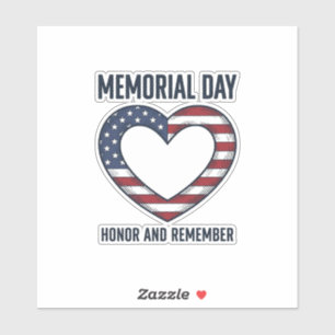 Memorial Day Heart Honor and Remember Shirt Design