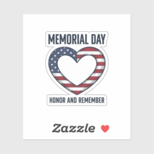 Memorial Day Heart Honor and Remember Shirt Design