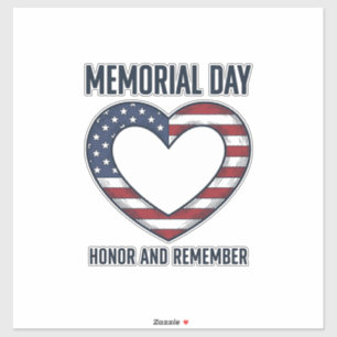 Memorial Day Heart Honor and Remember Shirt Design