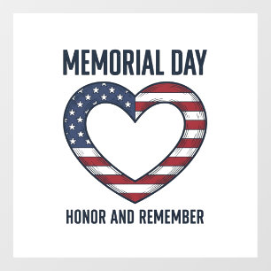 Memorial Day Heart Honour and Remember Shirt Desig