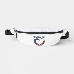 Memorial Day Heart Honour and Remember Shirt Desig Bum Bags