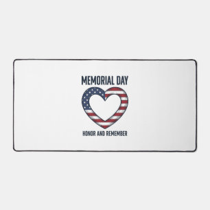 Memorial Day Heart Honour and Remember Shirt Desig Desk Mat