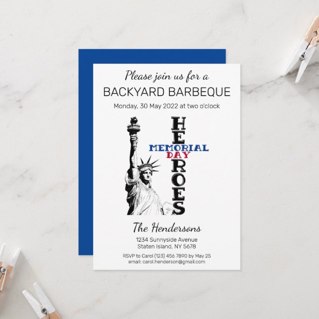 Memorial Day heroes Invitation (Front/Back In Situ)
