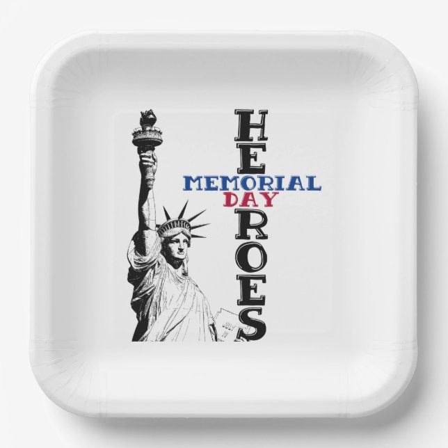Memorial Day heroes  Paper Plate (Front)