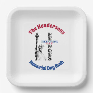 Memorial Day heroes personalized Paper Plates
