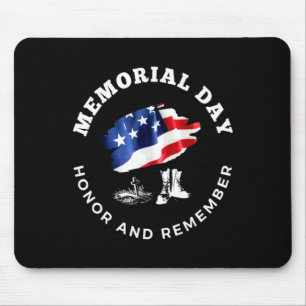 Memorial day honour and remember boots and flag Me Mouse Pad