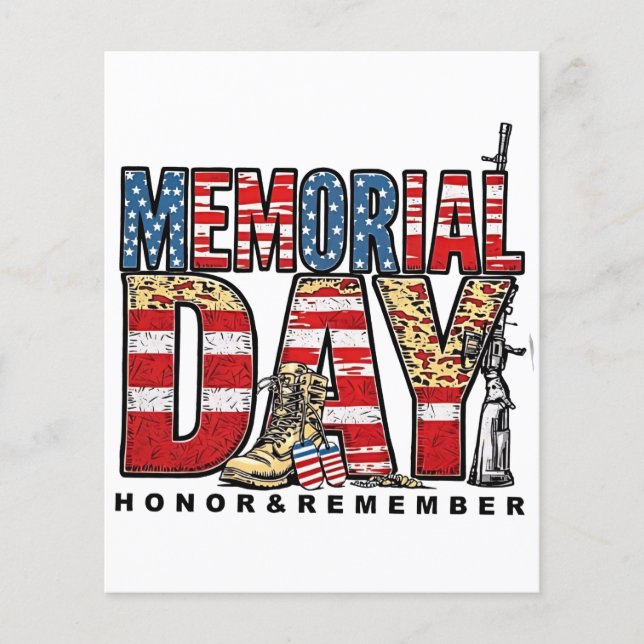 Memorial Day Honour & Remember US Flag (Front)
