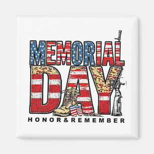 Memorial Day Honour & Remember US Flag Magnet