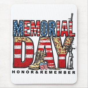 Memorial Day Honour & Remember US Flag Mouse Pad