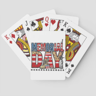 Memorial Day Honour & Remember US Flag Playing Cards