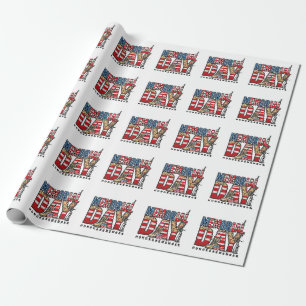 Memorial Day Honour & Remember US Flag Wrapping Paper