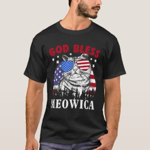 Memorial Day meowica cat 4th of July patriotic usa T-Shirt