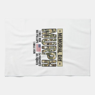 Memorial Day Murph Workout Vintage Vector Shirt_1 Tea Towel