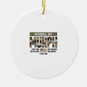 Memorial Day Murph Workout Vintage Vector Shirt (2 Ceramic Ornament