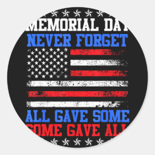Memorial day never forget usa world trade centre a classic round sticker