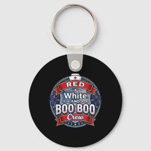Memorial Day Nurse Shirts Women Red White Key Ring
