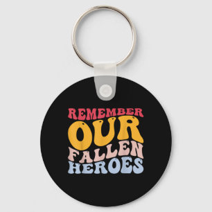 Memorial Day Patriotic American Veteran Fallen Key Ring