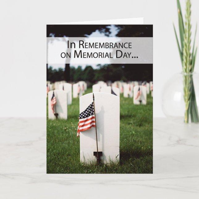 Memorial Day Patriotic In Remembrance Card (Front)