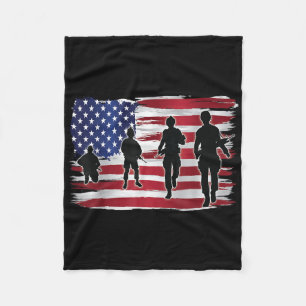 Memorial Day Patriotic Thank You Veterans Lives Fleece Blanket