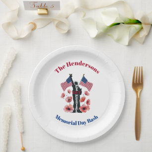 Memorial Day personalized Paper Plates