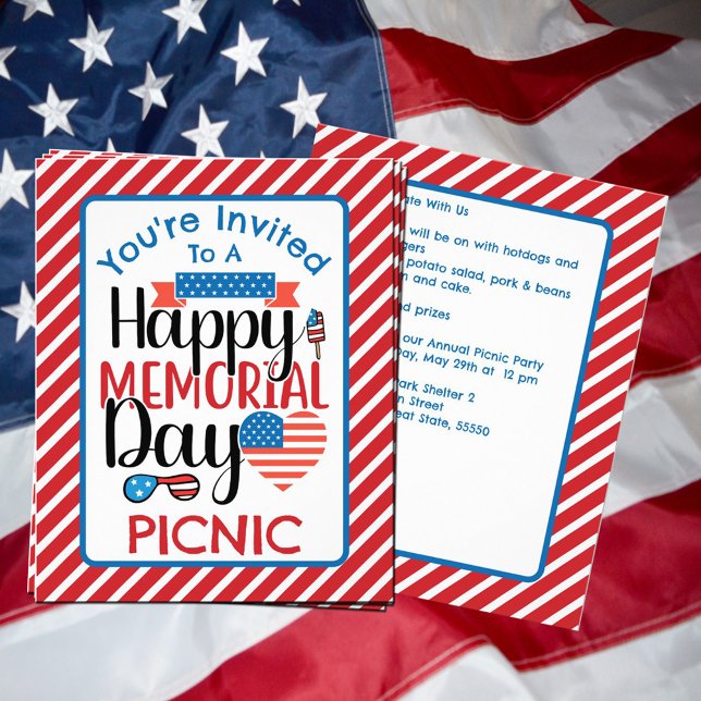 Memorial Day Picnic Neighbourhood Cookout Invite Flyer (Creator Uploaded)