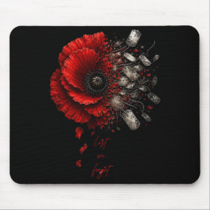 Memorial day red poppy flower veteran remembrance mouse pad