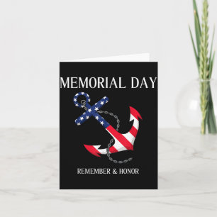 Memorial Day Remember and Honour America Flag Card