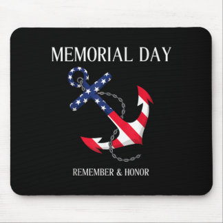 Memorial Day Remember and Honour America Flag Mouse Pad