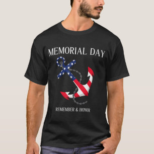 Memorial Day Remember and Honour America Flag T-Shirt