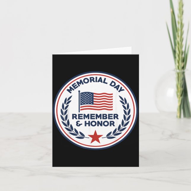 Memorial Day Remember And Honour Circle Card (Front)