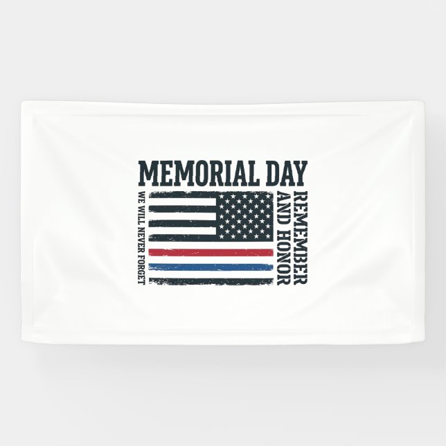 Memorial Day Remember And Honour Tribute Vector De Banner (Horizontal)