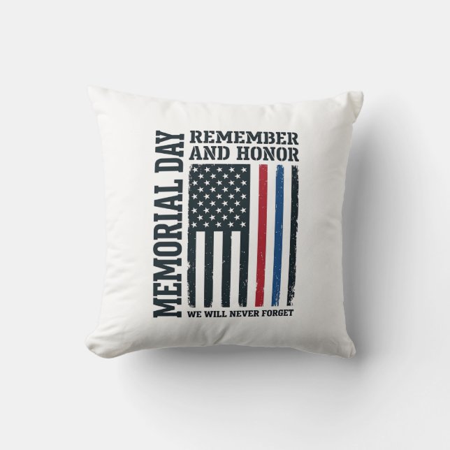 Memorial Day Remember And Honour Tribute Vector De Cushion (Front)