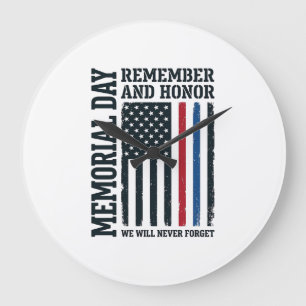 Memorial Day Remember And Honour Tribute Vector De Large Clock