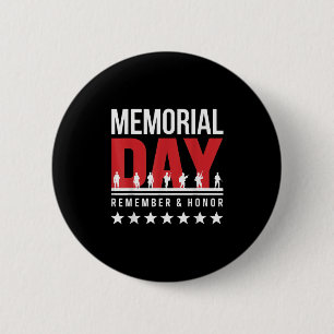Memorial Day Remember Honour Fallen Soldiers Tribu 6 Cm Round Badge