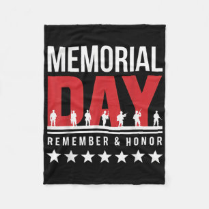 Memorial Day Remember Honour Fallen Soldiers Tribu Fleece Blanket
