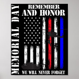 Memorial Day Remember Honour Never Forget Veteran Poster