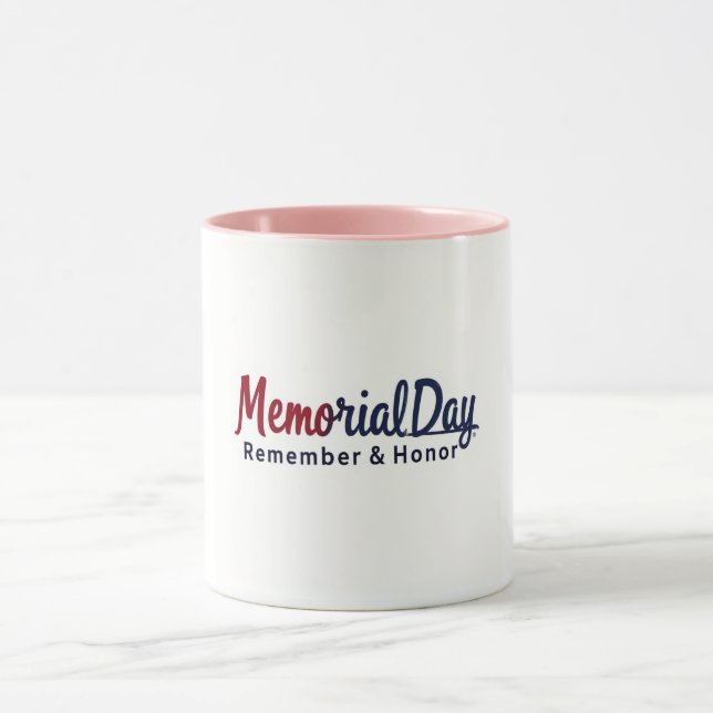 Memorial Day “Remember & Honour” Patriotic Coffee  Mug (Center)