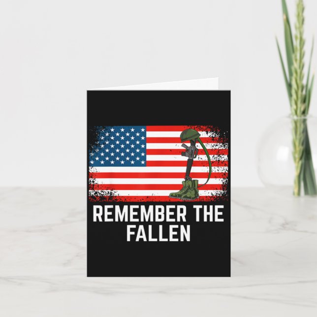 Memorial day remember the fallen flag with battlef card (Front)