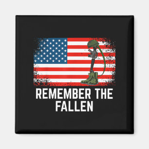 Memorial day remember the fallen flag with battlef magnet