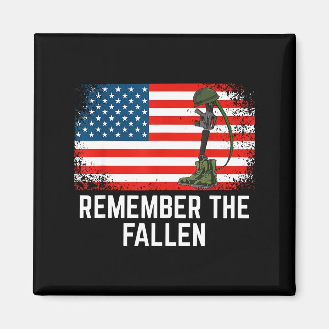 Memorial day remember the fallen flag with battlef magnet (Front)