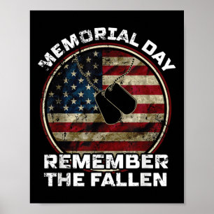 Memorial Day Remember The Fallen Us Flag Veterans Poster