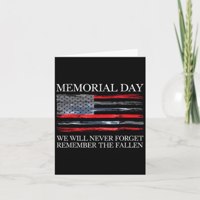 Memorial day remember the fallen usa flag Memorial Card (Front)