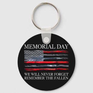 Memorial day remember the fallen usa flag Memorial Key Ring