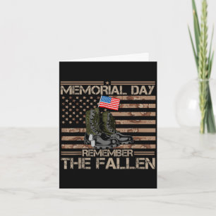 Memorial day remember the fallen veteran military  card