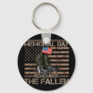 Memorial day remember the fallen veteran military  key ring