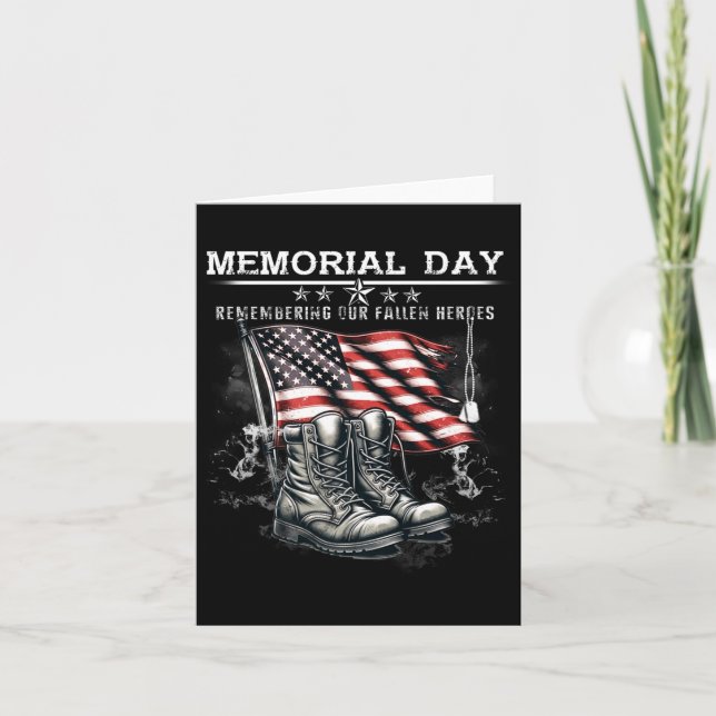 Memorial Day Remembering Fallen Heroes Flag Card (Front)