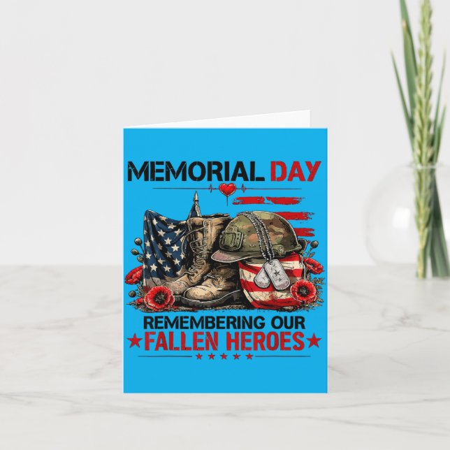 Memorial Day Remembering Fallen Heroes Patriotic Card (Front)