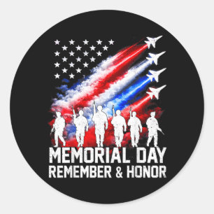 Memorial Day Remembering Fallen Heroes Patriotic Classic Round Sticker
